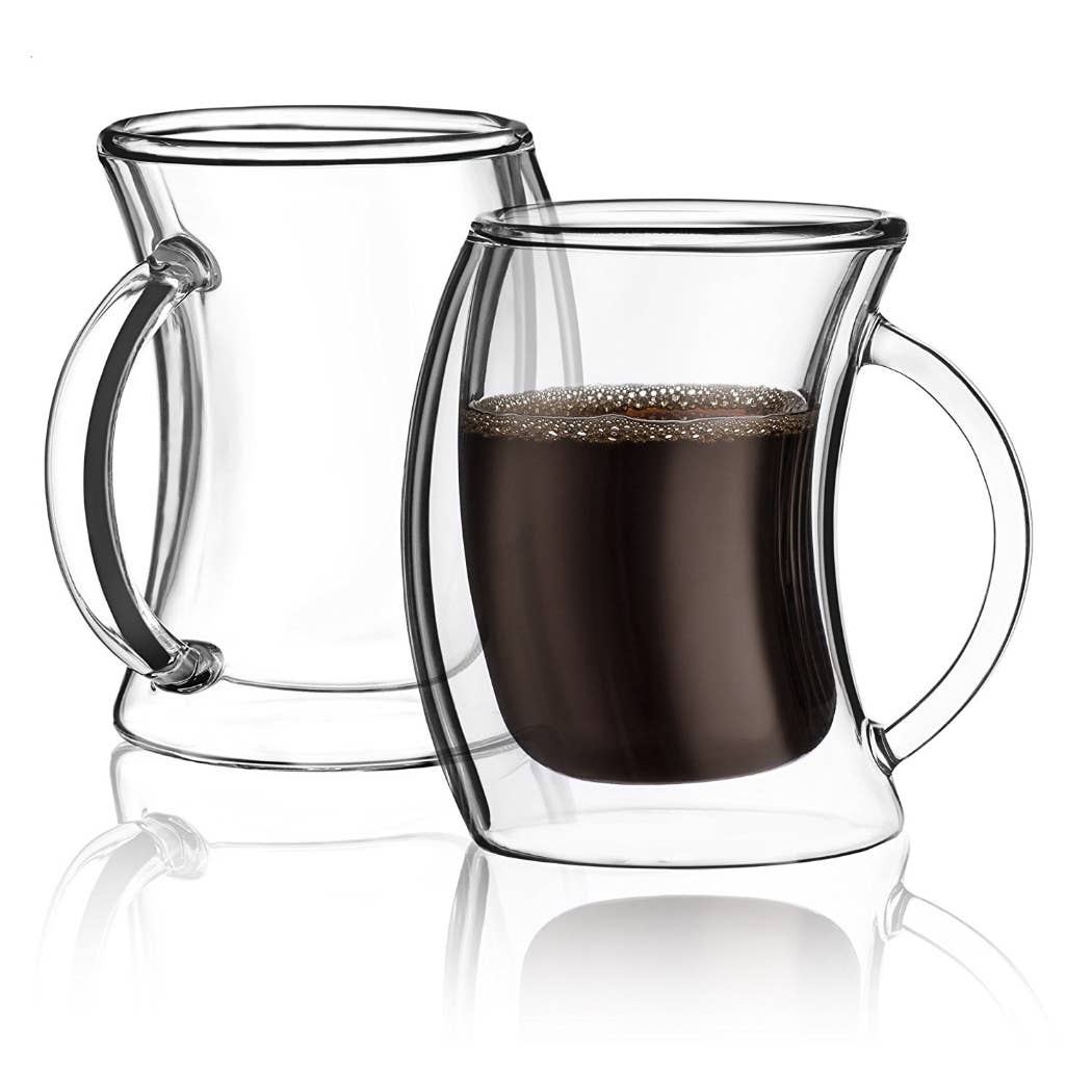 Caleo Double Wall Cappuccino Glasses, 5.4 Oz Set of 2