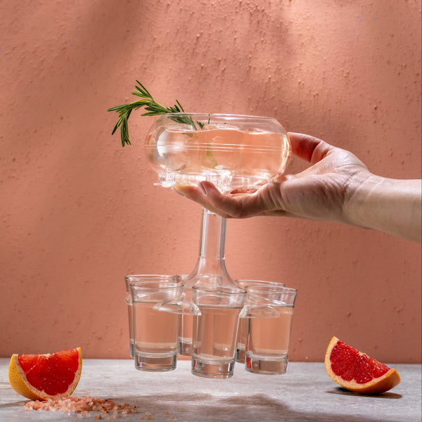 Shot Dispenser with REAL Glass Shot Glasses!