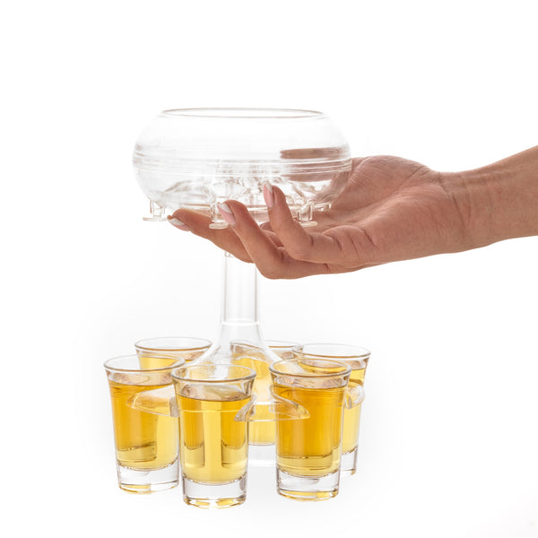 Shot Dispenser with REAL Glass Shot Glasses!