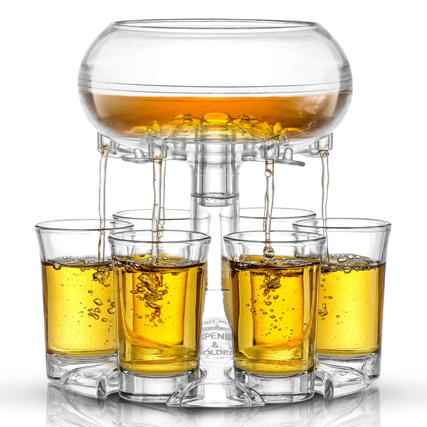 Shot Dispenser with REAL Glass Shot Glasses!