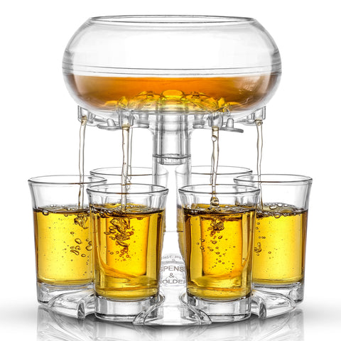 Shot Dispenser with REAL Glass Shot Glasses!