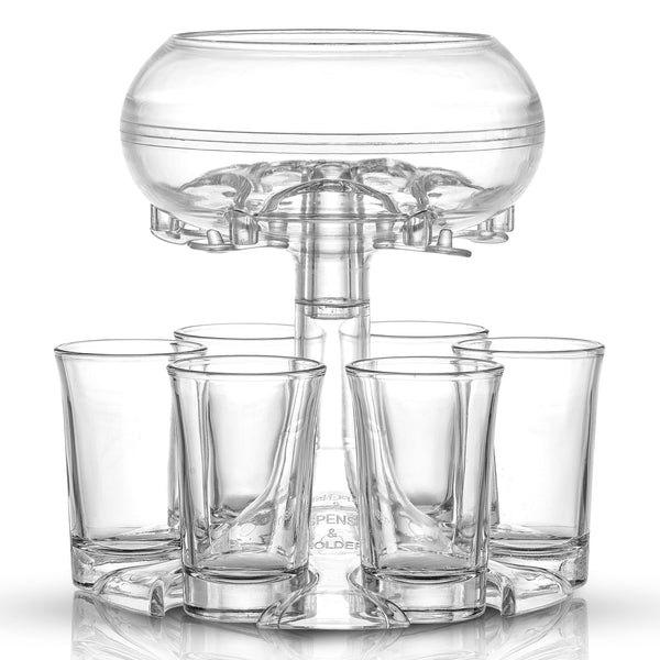 Shot Dispenser with REAL Glass Shot Glasses!