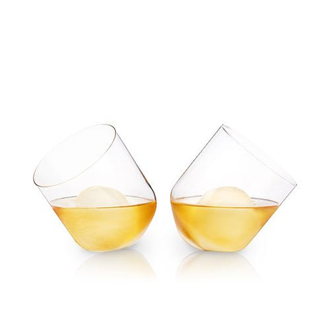 Rolling Crystal Whiskey Tumblers - Set of 2