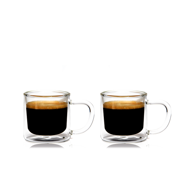 Espresso Double Wall Glass Mug, 4oz (Set of 2)