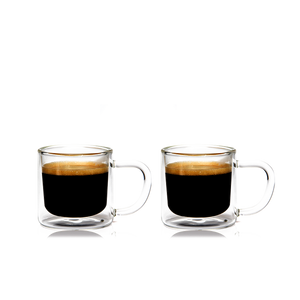 Espresso Double Wall Glass Mug, 4oz (Set of 2)