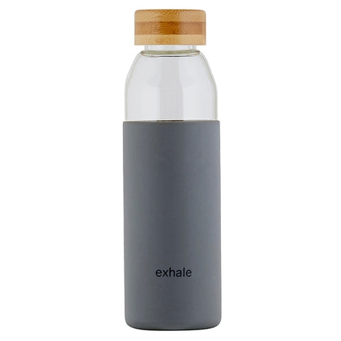 Exhale Glass Water Bottle w/ Bamboo Lid